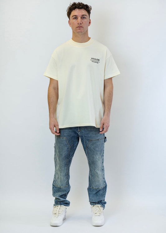 Oversized Logo Print T-Shirt - Cream