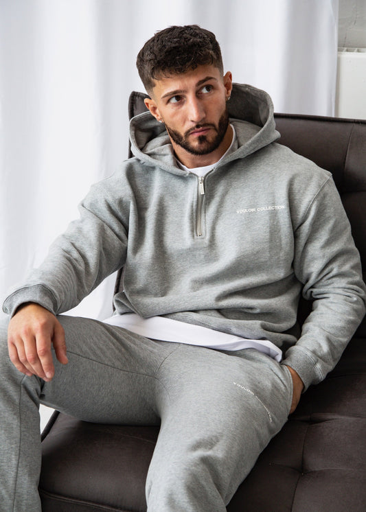 Quarter Zip Hoodie - Grey