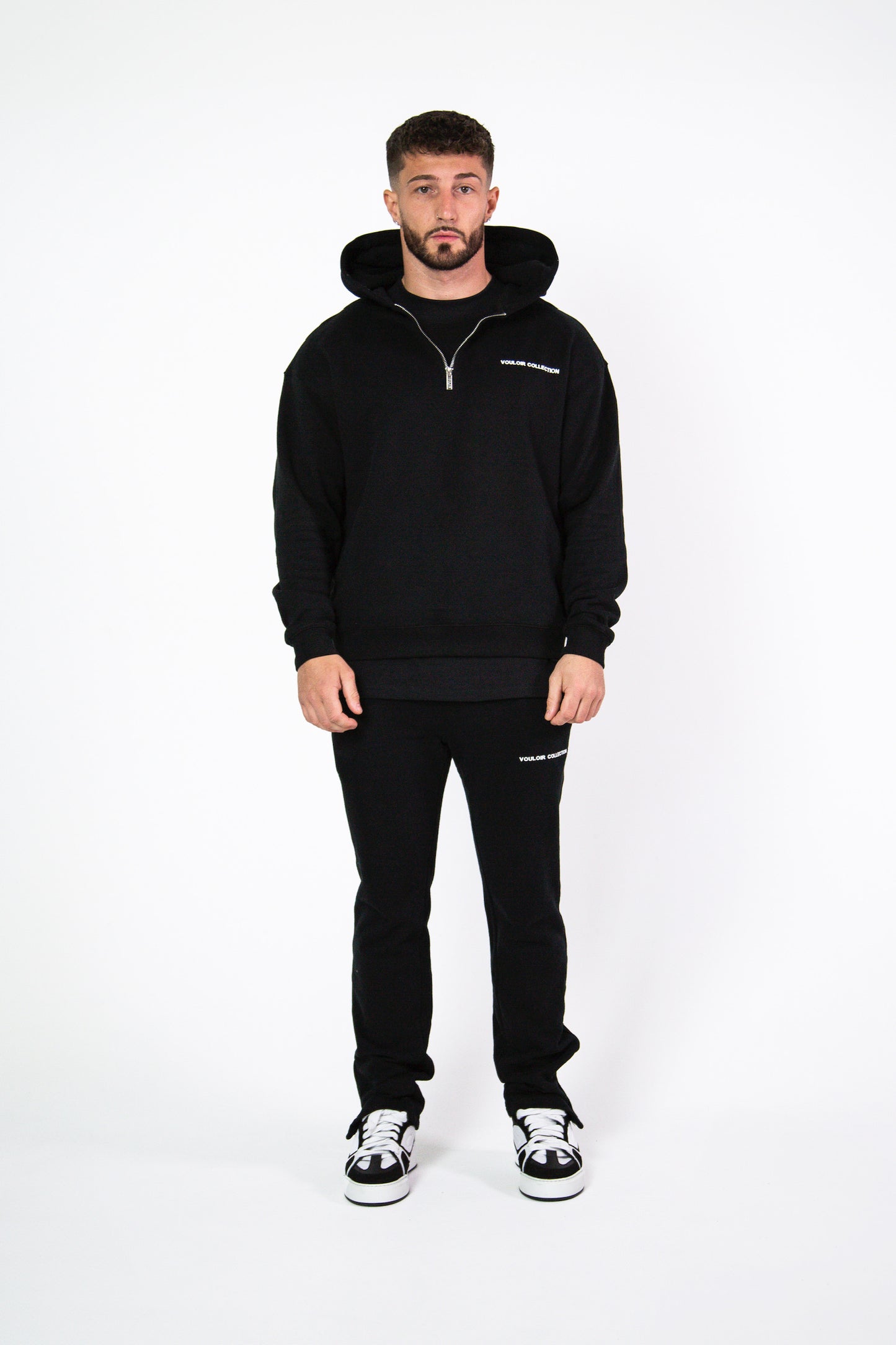 Quarter Zip Hoodie - Black