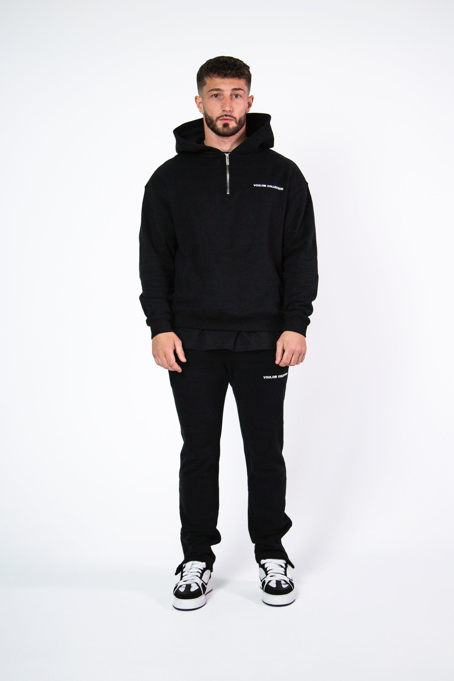 Quarter Zip Hoodie - Black